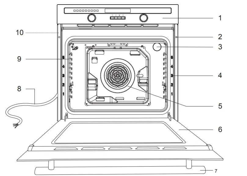 castorama CLCSB60 60L silver Fan oven Cooke 10