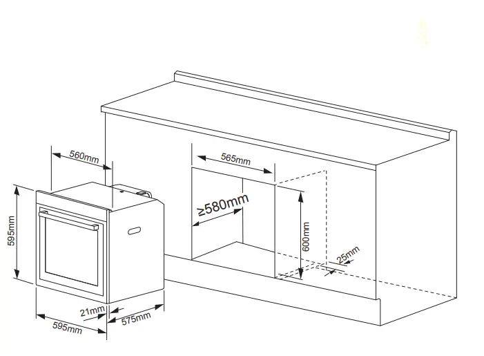 castorama CLCSB60 60L silver Fan oven Cooke 2