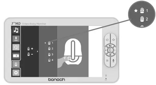 bonoch 7 720P HD Video Baby Monitor - Connect the AC power2