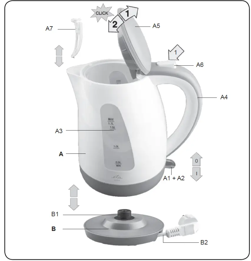 eta Bara 0603 Plastic Water Kettle fig 1