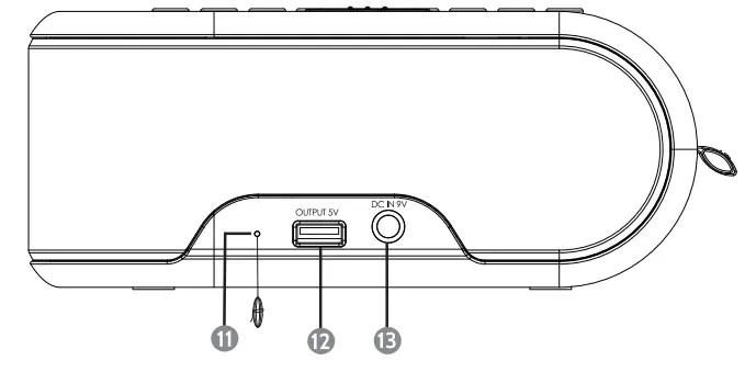 i Box Awake Radio Alarm Clock with Wireless Charging - Back View