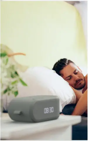 i Box Awake Radio Alarm Clock with Wireless Charging - Caring 1