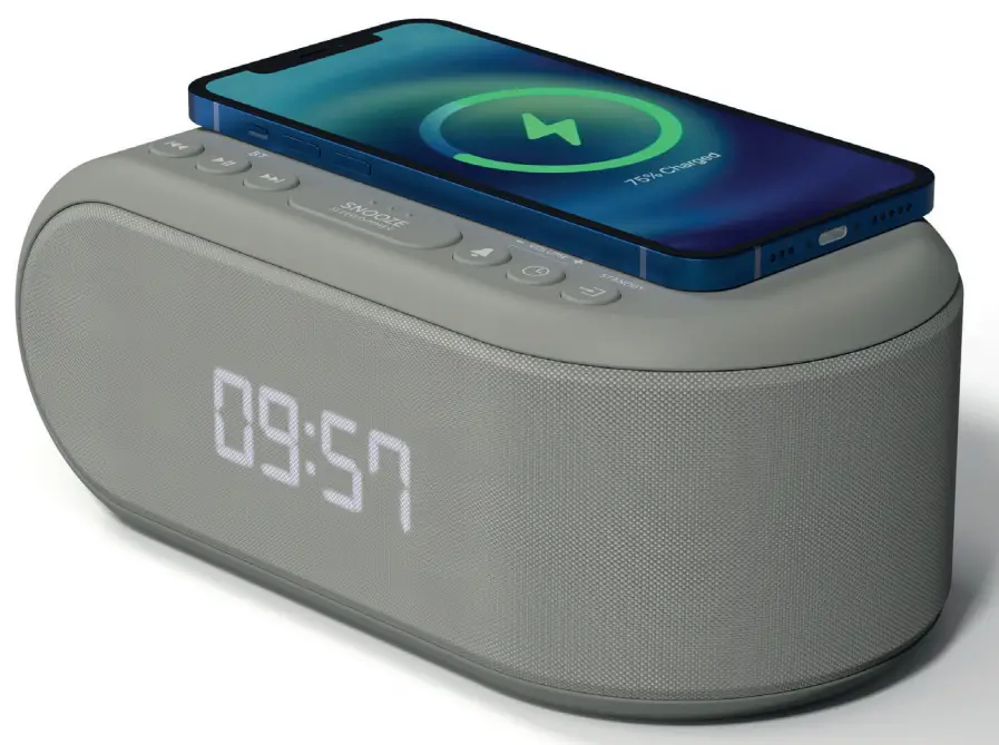 i Box Awake Radio Alarm Clock with Wireless Charging - fig