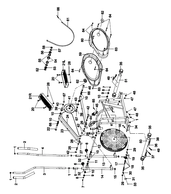 ADEXA ORBITRAC Elliptical Cycle Exercise Bike Air Bike fig 3