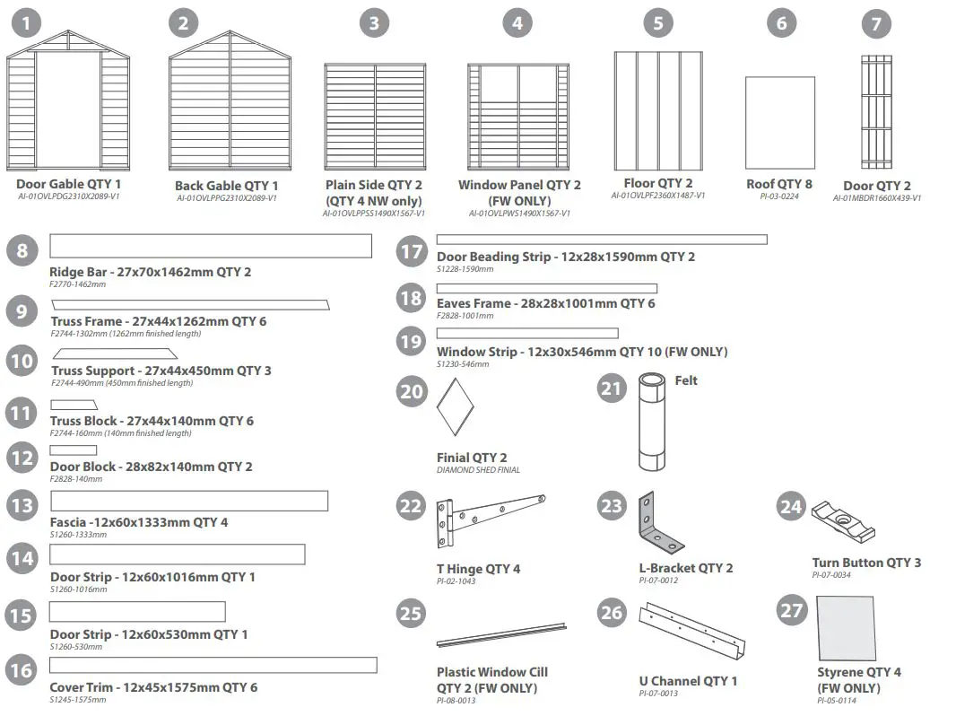 Mercia Garden Overlap Apex Shed Instruction Manual - Building Content