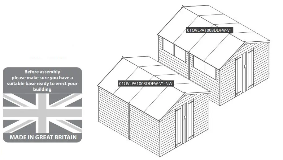 Mercia Garden Overlap Apex Shed Instruction Manual - Dimensions