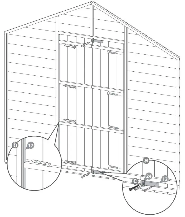 Mercia Garden Overlap Apex Shed Instruction Manual - First line up the door blocks