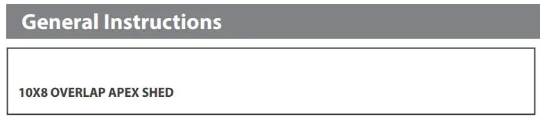 Mercia Garden Overlap Apex Shed Instruction Manual