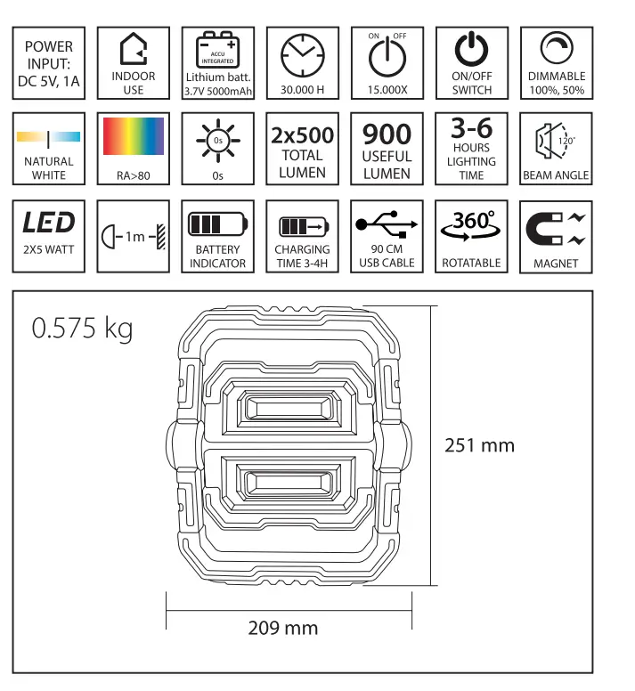 smartwares FCL-76013 LED Rechargeable Butterfly fig (4)