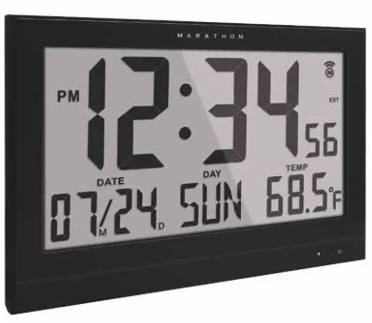MARATHON CL030090 BK 00 NA Jumbo Atomic Clock with Auto Backlight