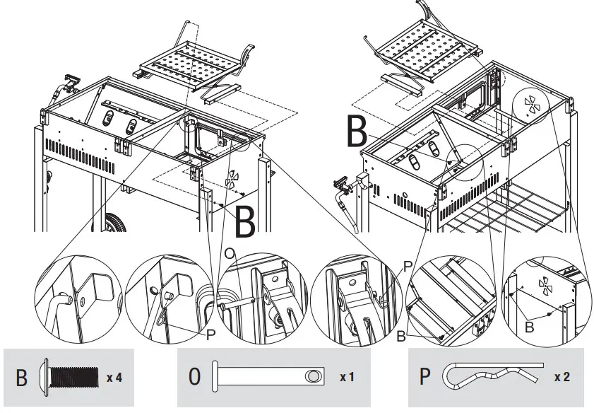 RevoAce Outdoor LP Gas Charcoal Barbecue - Attach Charcoal Pan