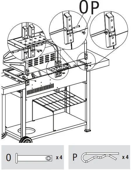 RevoAce Outdoor LP Gas Charcoal Barbecue - Attach Lids