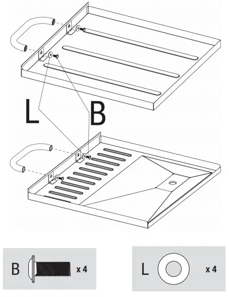 RevoAce Outdoor LP Gas Charcoal Barbecue - Attach Tray Handles