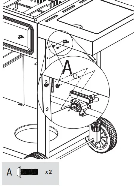RevoAce Outdoor LP Gas Charcoal Barbecue - Burner Gas Valve