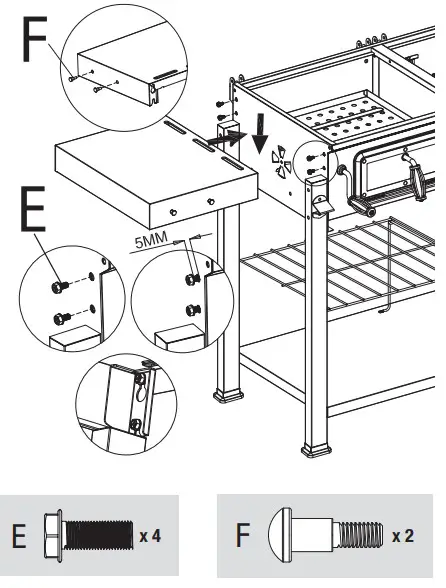 RevoAce Outdoor LP Gas Charcoal Barbecue - Hardware