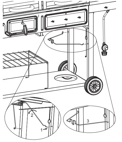 RevoAce Outdoor LP Gas Charcoal Barbecue - Retainer Wire