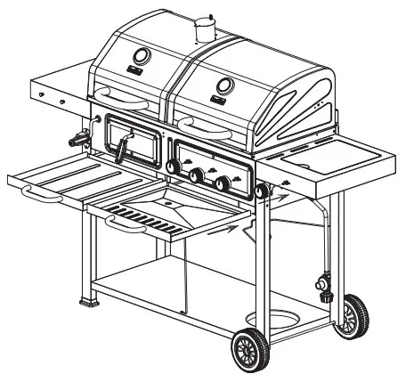RevoAce Outdoor LP Gas Charcoal Barbecue - and Control Knobs