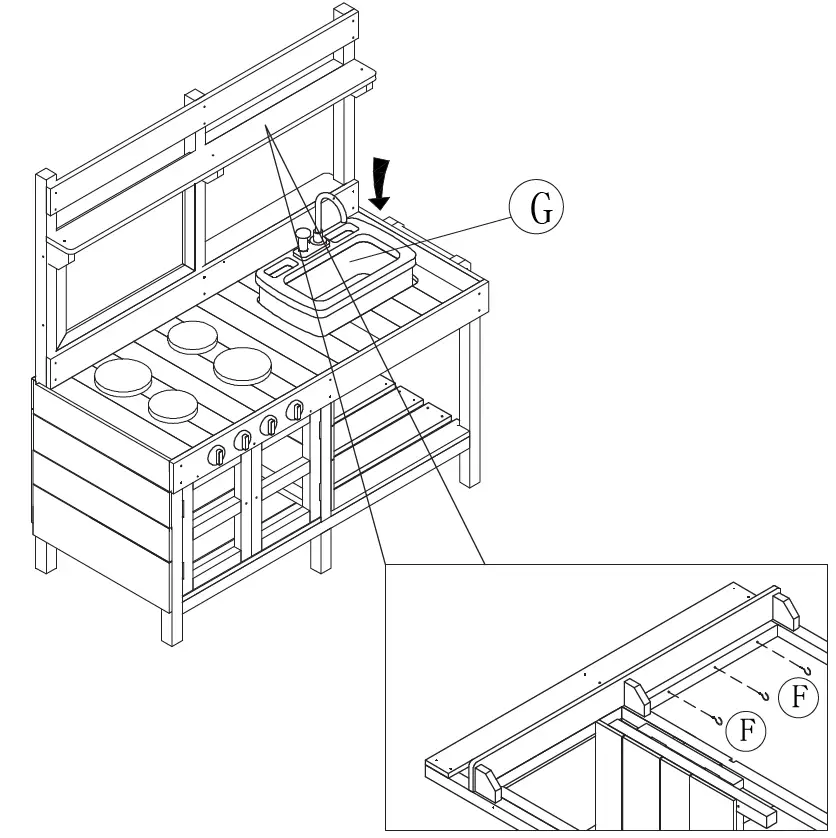 axi A035.004.02 Rosa Sand and Water Play Kitchen Large fig 16