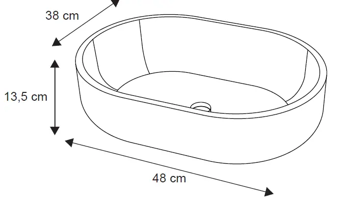 homesight V12022 Oval Countertop Washbasin 1