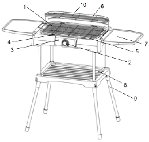 Ardes ARBBQ02 Brasero Feet Electric Stand BBQ - 1
