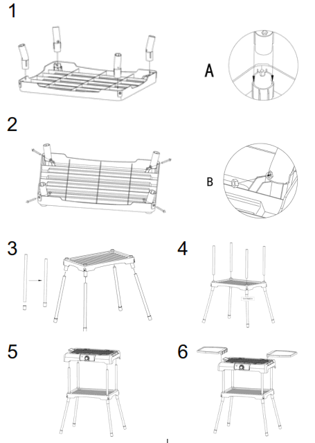Ardes ARBBQ02 Brasero Feet Electric Stand BBQ - 2
