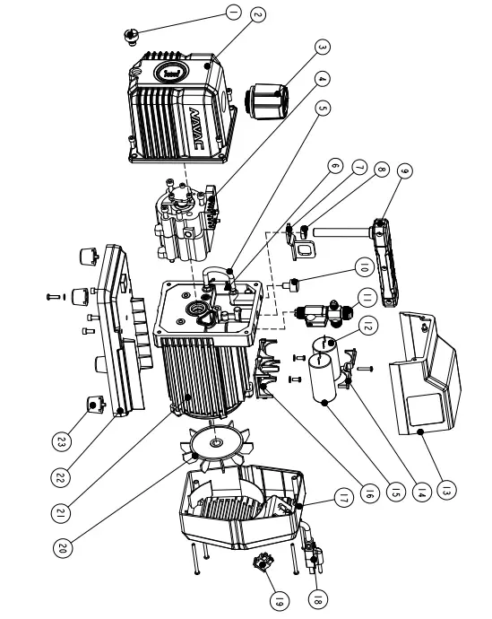 NAVAC NP4DP NP7DP Vacuum Pump -EXPLODED VIEW