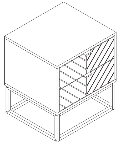 OVELA OVPIZ2DNWA Pizzola 2 Drawer Nightstand -