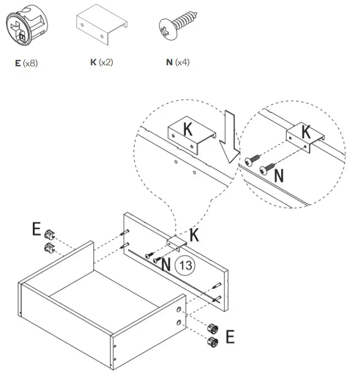 OVELA OVPIZ2DNWA Pizzola 2 Drawer Nightstand - Step 10