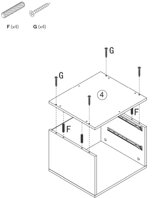 OVELA OVPIZ2DNWA Pizzola 2 Drawer Nightstand - Step 5