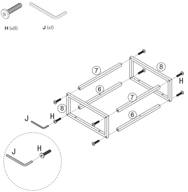 OVELA OVPIZ2DNWA Pizzola 2 Drawer Nightstand - Step 6