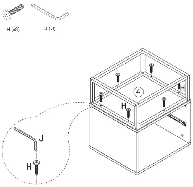 OVELA OVPIZ2DNWA Pizzola 2 Drawer Nightstand - Step 7