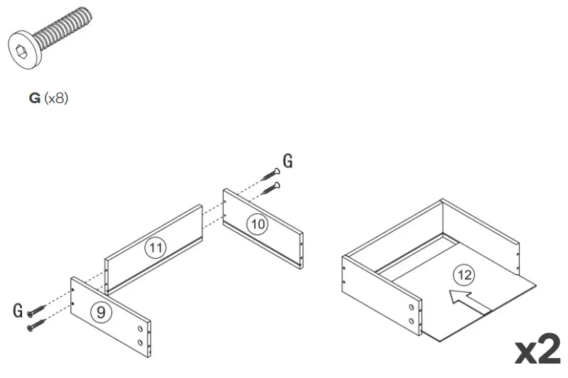 OVELA OVPIZ2DNWA Pizzola 2 Drawer Nightstand - Step 8