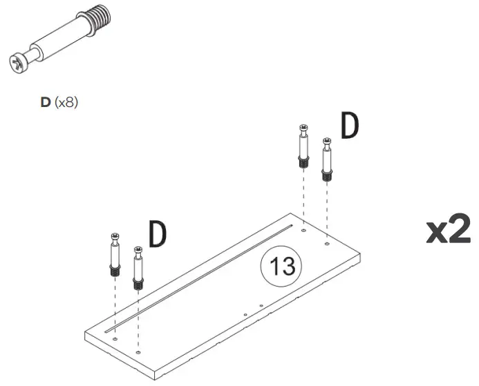 OVELA OVPIZ2DNWA Pizzola 2 Drawer Nightstand -Step 9