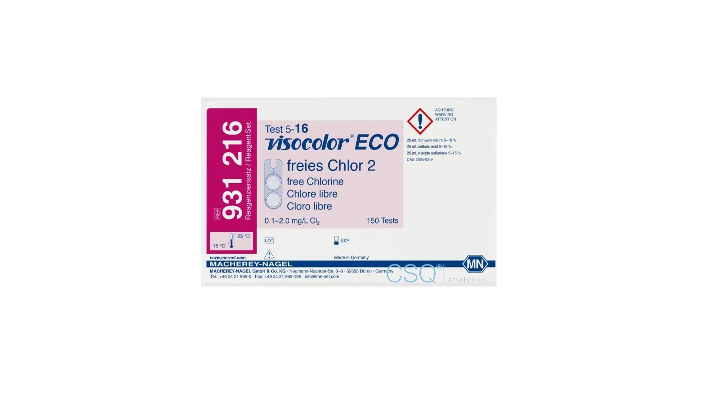 Macherey-nagel 931219 Visocolor Eco Free Chlorine 6 Test Kit Instructions