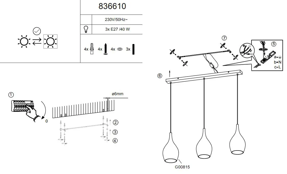 Paul Neuhaus 2063 Pendant Light Instruction Manual - How to use
