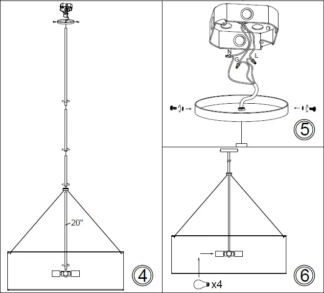 Dainolite-PLV-304C-4-Light-Incandescent-Chandelier-FIG-3
