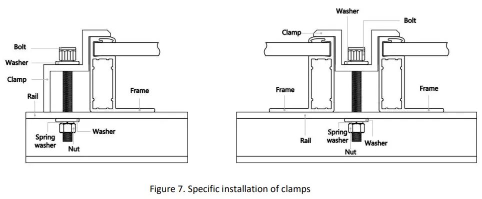 HYUNDAI 390W Shingled Solar Cell - installation of clamps