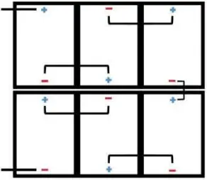 HYUNDAI 390W Shingled Solar Cell - positive and negative terminals