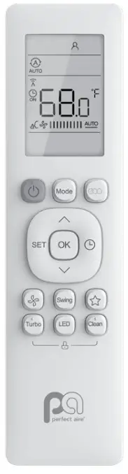 perfect aire 3PAMSH09A-SZW Single-Zone Mini-Split Remote Control -