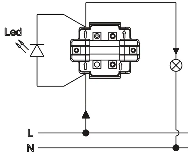 Panasonic Pacific One way Switch Illuminated - diagram 1