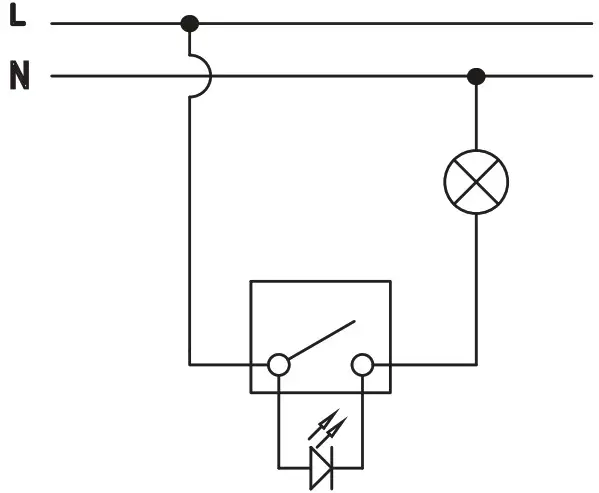 Panasonic Pacific One way Switch Illuminated - diagram 2