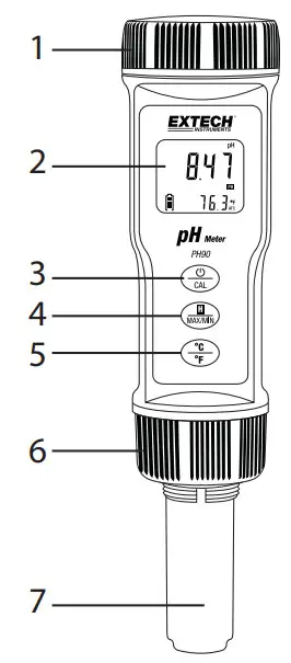 EXTECH PH90 Waterproof pH-Temperature Meter - fig 1