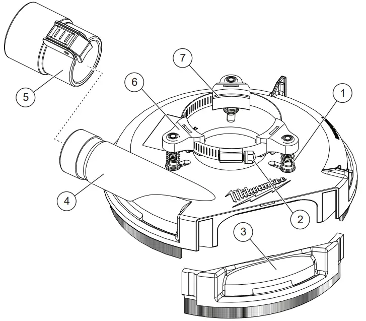 milwaukee 58 14 6100d1 Universal Surface Grinding Dust Shroud - fig