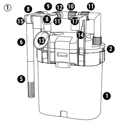 DENNERLE Scaper's Flow Hang On Filter - Component names and components included 1