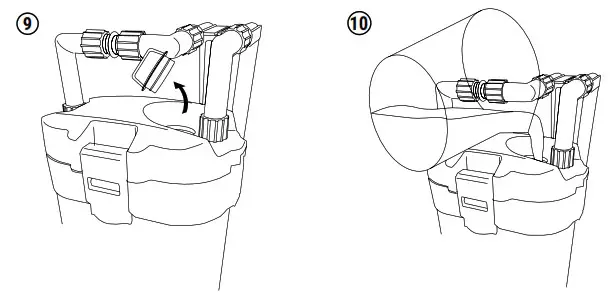 DENNERLE Scaper's Flow Hang On Filter - Filter and lily pipe hanging position