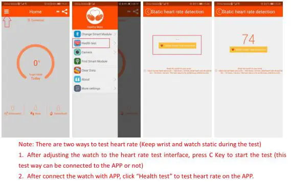 Skmei 1542 Smart Watch - Health test(Heart rate detection)