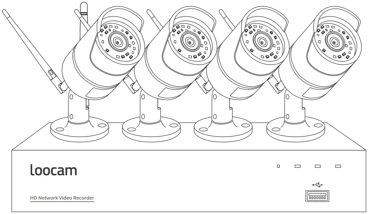 Loocam LN8W4B Wireless Security System
