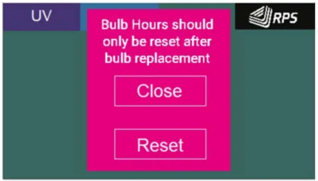 Stratasys XUV800 Stereolithography 3D Printers - Bulb Time Reset