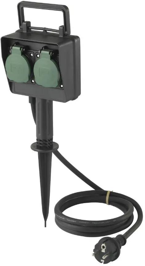 sygonix-2-Way-Garden-Socket-IP44-Weatherproof-Power-Strip-product