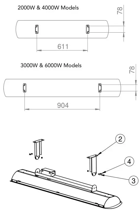 Bromic Tungsten Smart-Heat Electric Heater - CEILING & WALL MOUNTING